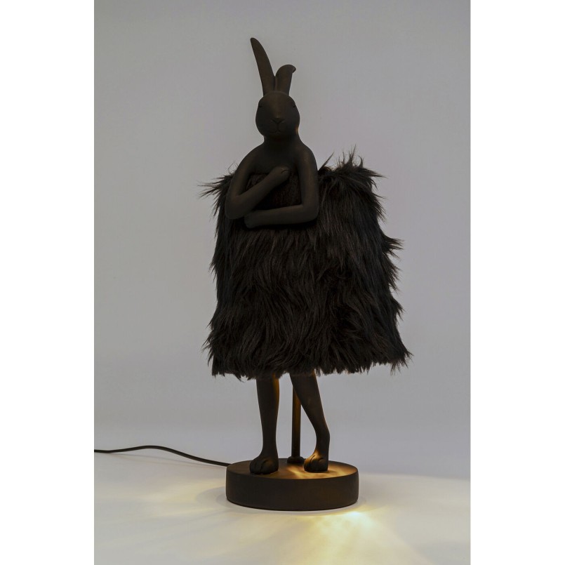 Lampe à poser Animal Rabbit Fur noir/doré 50cm