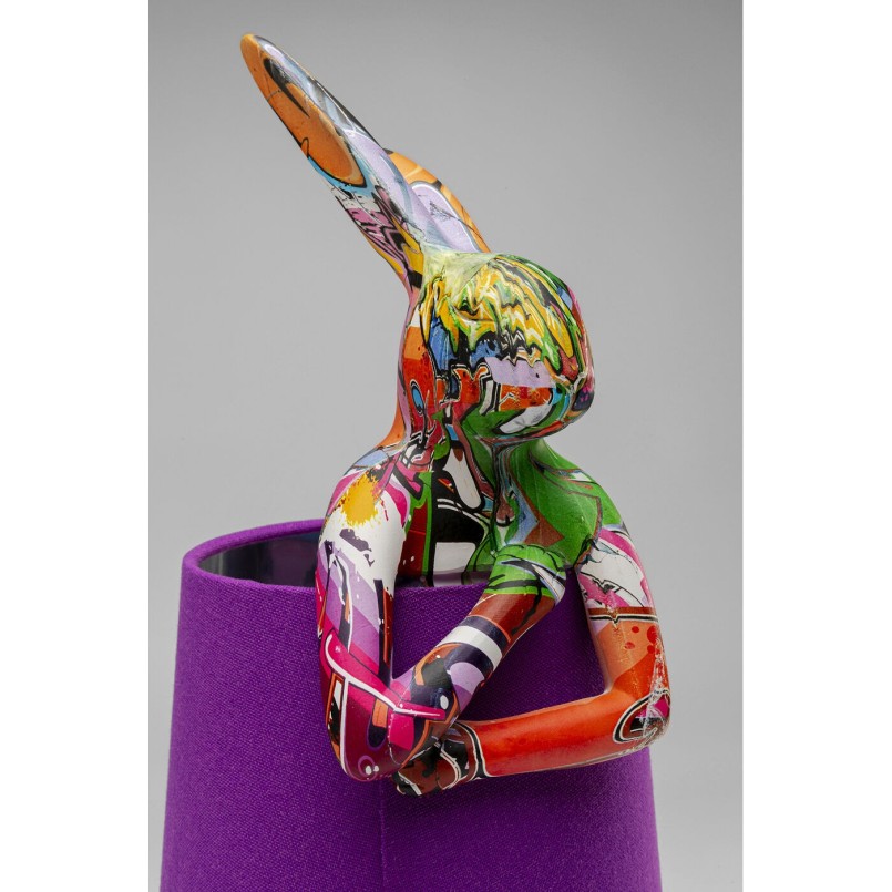 Lampe à poser Animal Rabbit Graffiti/violet 50cm