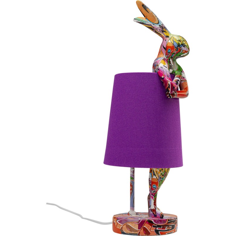 Lampe à poser Animal Rabbit Graffiti/violet 50cm
