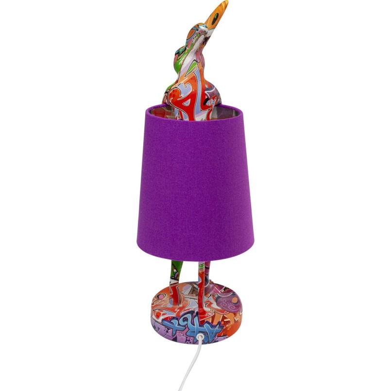 Lampe à poser Animal Rabbit Graffiti/violet 50cm