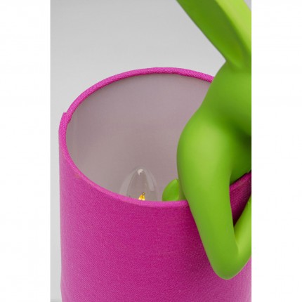 Lampe Animal lapin 50cm verte et rose Kare Design