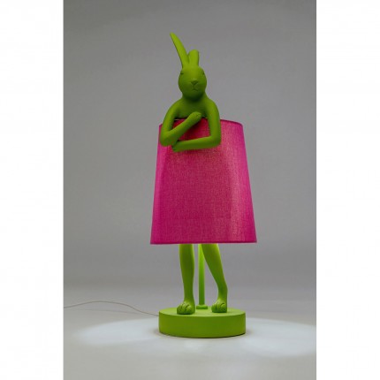 Lampe Animal lapin 50cm verte et rose Kare Design