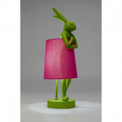 Lampe Animal lapin 50cm verte et rose Kare Design