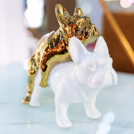 Déco Love Dogs blanc et doré Kare Design