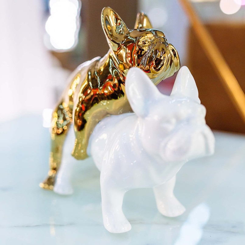 Décoration chiens blanc et doré - Love Dogs - Kare Design