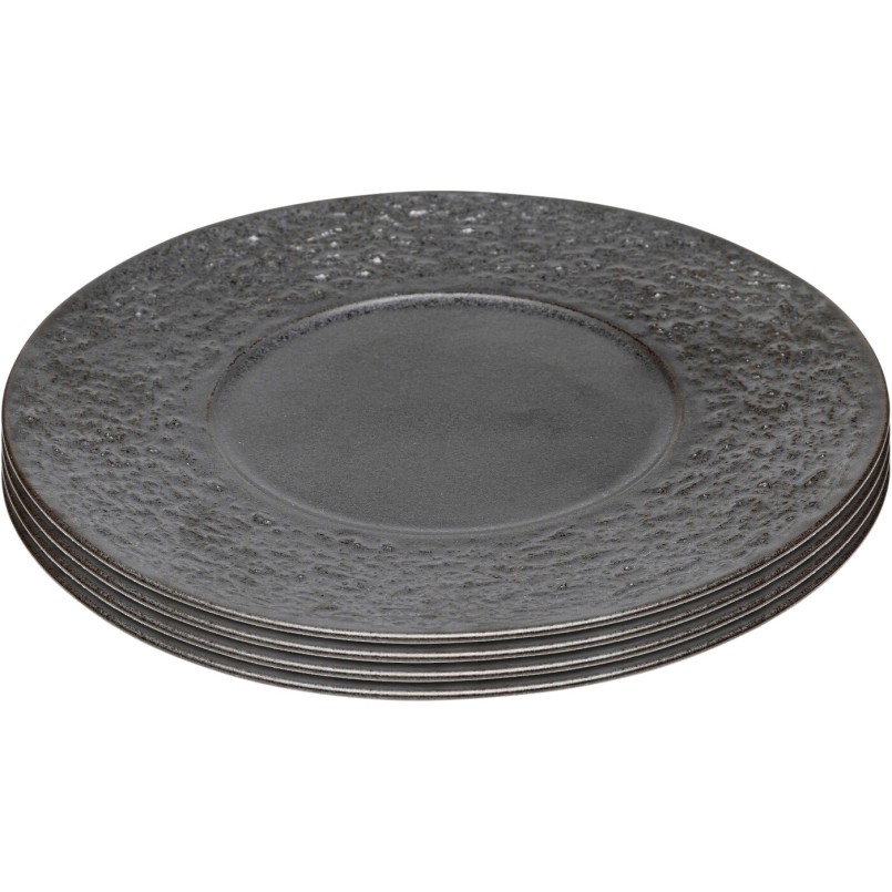 Assiettes noires en grès - Cosmsos - Kare Design