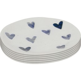 Assiettes blanches avec des cœurs bleus - Cuori - Kare Design