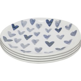 Assiettes blanches avec des cœurs bleus - Cuori - Kare Design