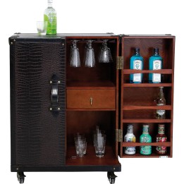 Bar coffre colonial simili croco - Globetrotter - Kare Design