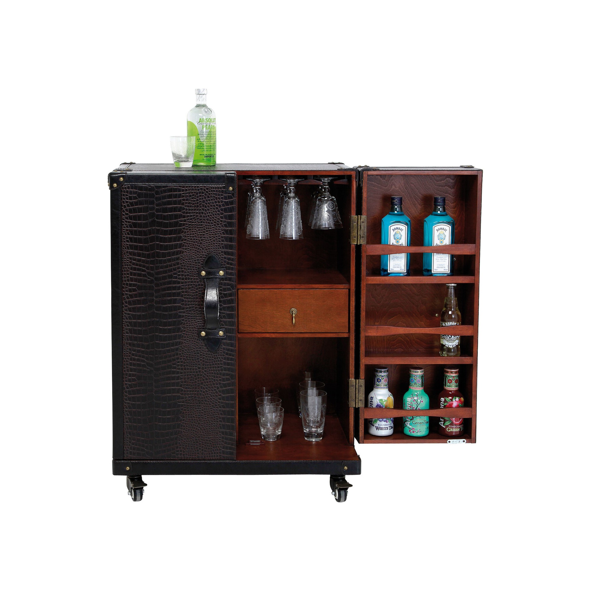 Bar-coffre Globetrotter croco 66cm Kare Design
