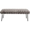 Grey velvet bench with chunky mesh effect - Weave - Kare Design