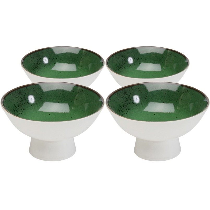 Green and white porcelain bowls set of 4 - Colorino - Kare Design