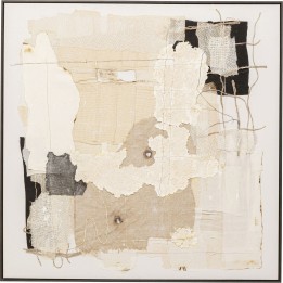 Tableau abstrait beige texturé carré - Arty Collage - Kare Design