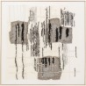 Square textured abstract painting in grey, black and beige - Cucito - Kare Design