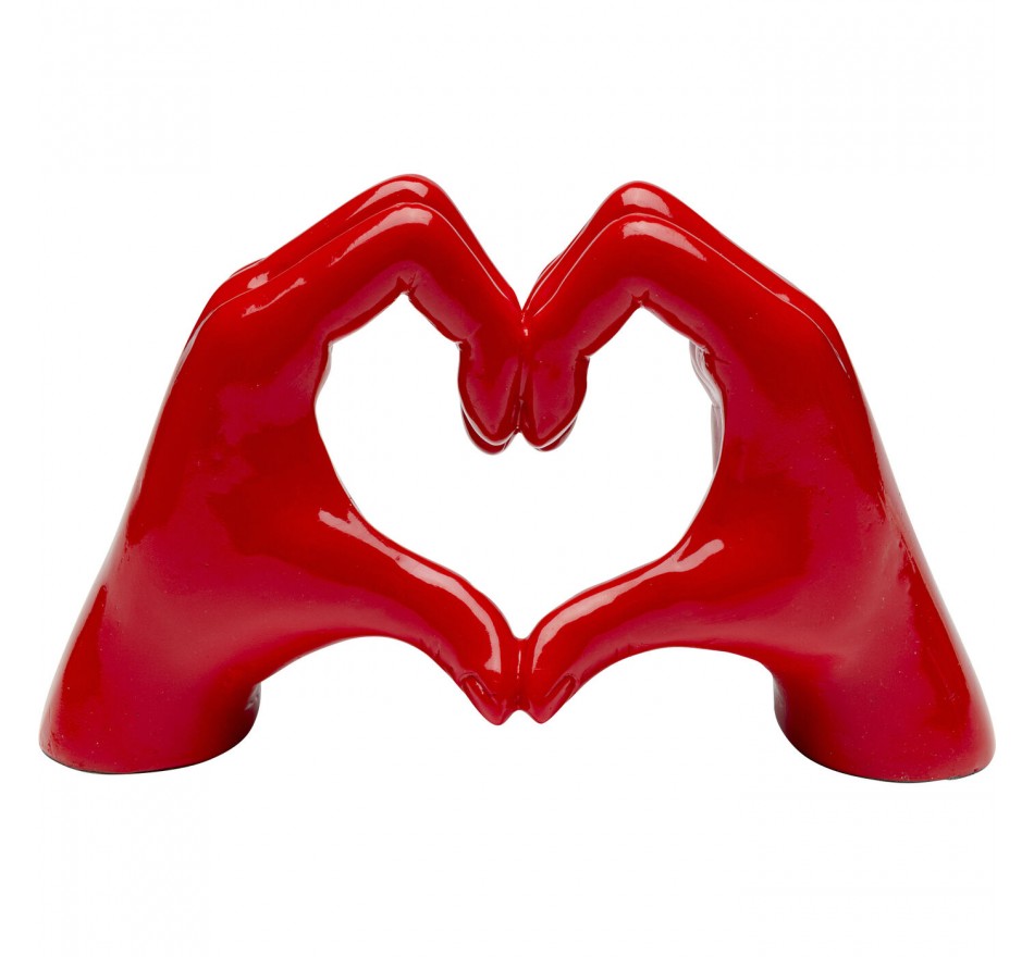 Déco mains rouges coeur 20cm Kare Design Déco mains rouges coeur 20cm Kare Design