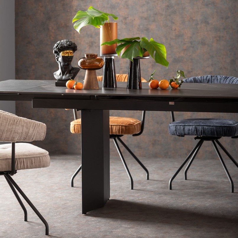 Chaise avec accoudoirs pivotante bleue - Arabella - Kare Design