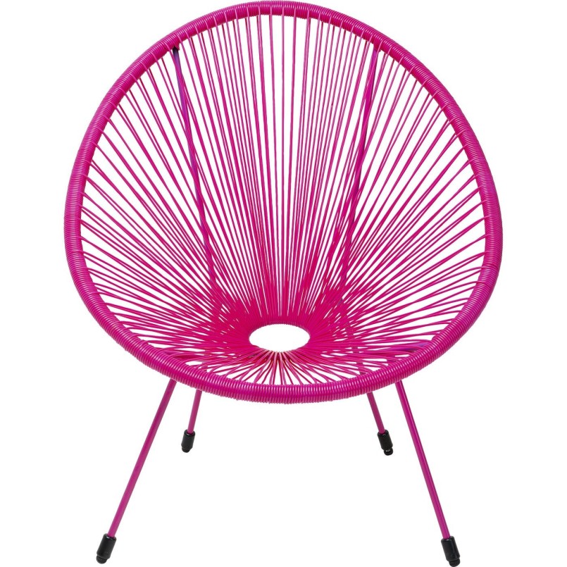 Fauteuil de jardin rose et table d'appoint - Acapulco - Kare Design