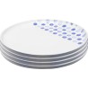 Stoneware plates white with blue dots set of 4 - Partitio Dots - Kare Design