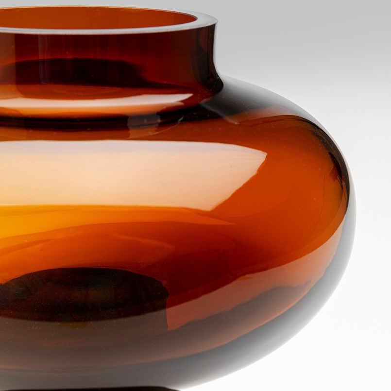 Brown glass and wood vase - Earthy - Kare Design
