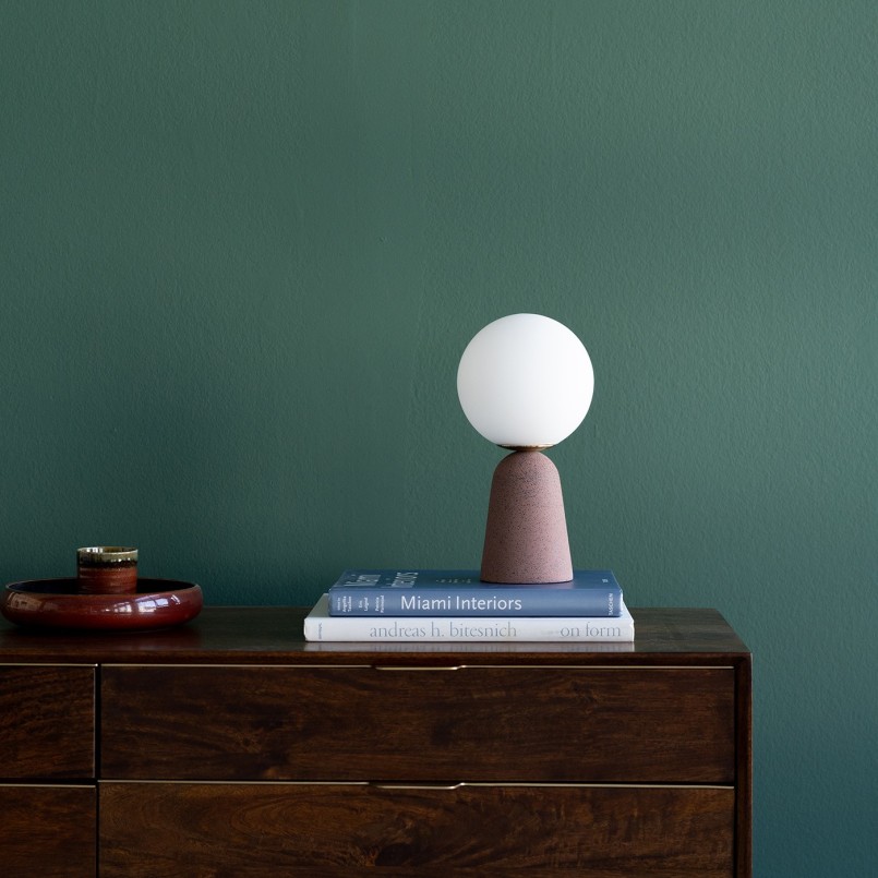 White glass and red cement lamp - Bollie - Kare Design