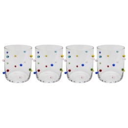 Multicolored 3D beaded water glasses - Party Dots - Kare Design