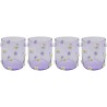 Purple water glasses with embossed flowers - Party Flowers - Kare Design