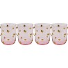 Pink water glasses with golden hearts - Party Hearts - Kare Design