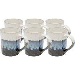 Mugs en grès blanc, bleu, marron et vert - Brezza - Kare Design