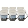 Stoneware mugs in white, blue, brown and green - Brezza - Kare Design