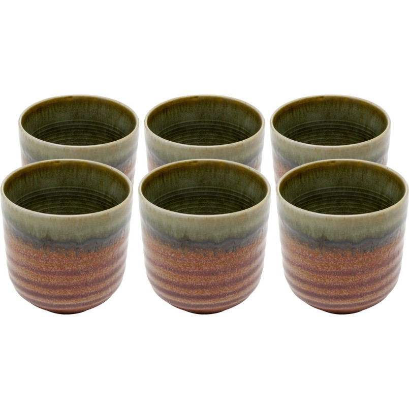 Tasses en faïence rouge et verte - Ari - Kare Design