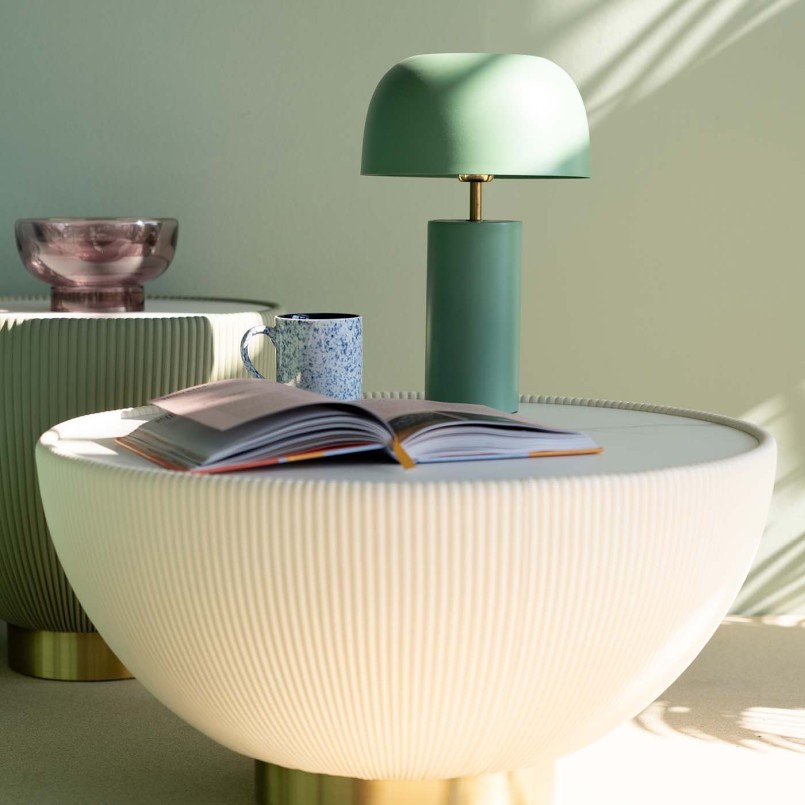 Table basse ronde effet marbre blanc - Vegas - Kare Design