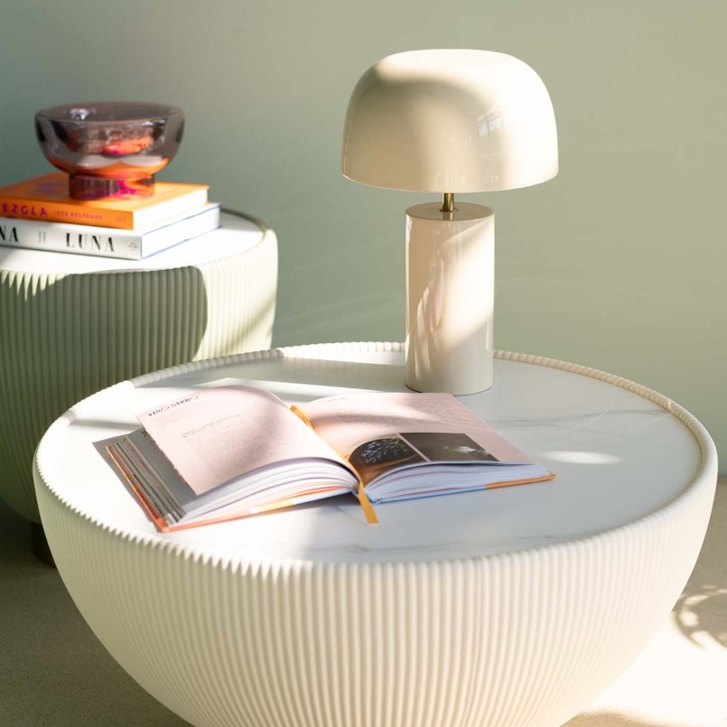 Retro beige table lamp - Loungy - Kare Design