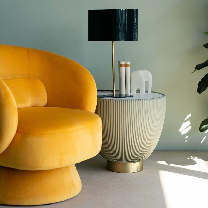 Table d'appoint en céramique et simili vert - Endless - Kare Design