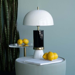 Lampe rétro noire et blanche en acier - Josy - Kare Design