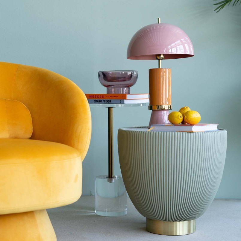 Lampe rétro rose et jaune - Josy - Kare Design