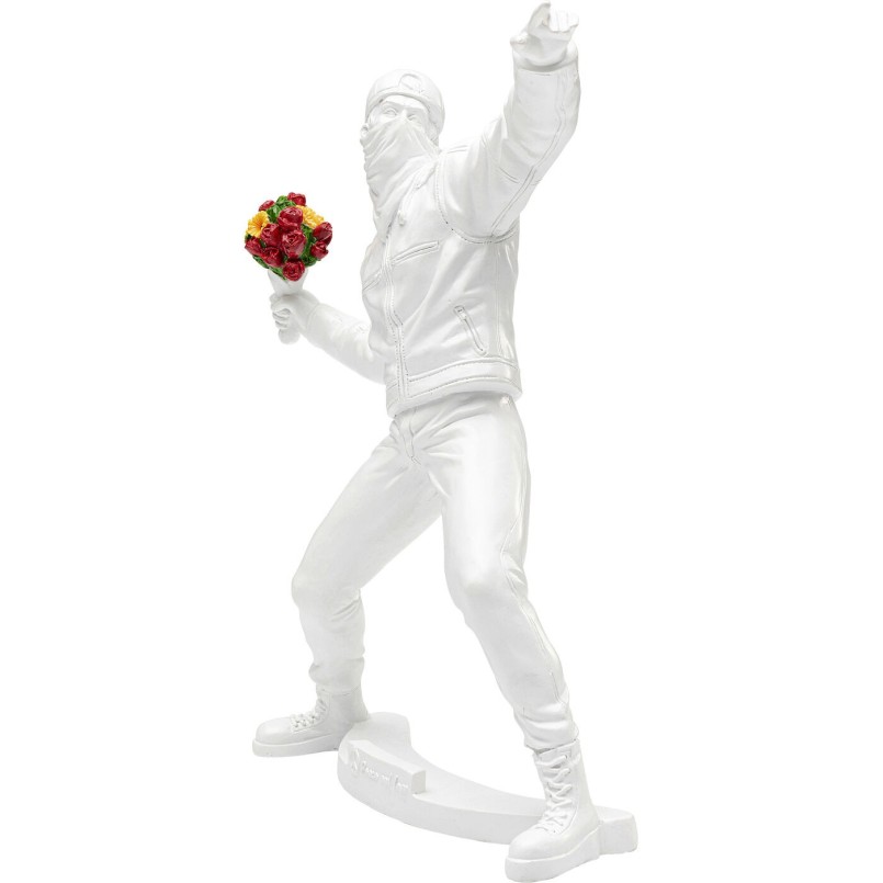 Figurine décorative Street Art Bouquet blanc 27cm
