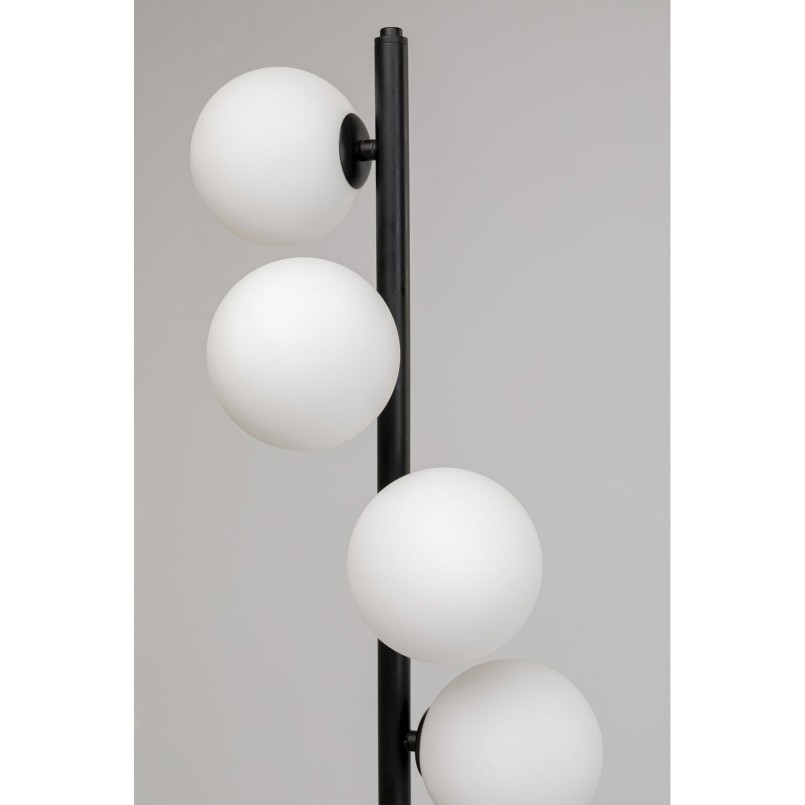 Lampadaire Scala Balls Milky noir 160cm