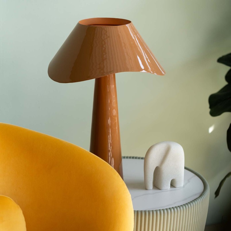 Retro orange steel lamp - Cloudy Round - Kare Design