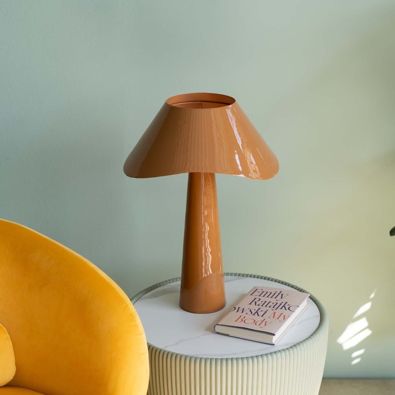 Retro orange steel lamp - Cloudy Round - Kare Design