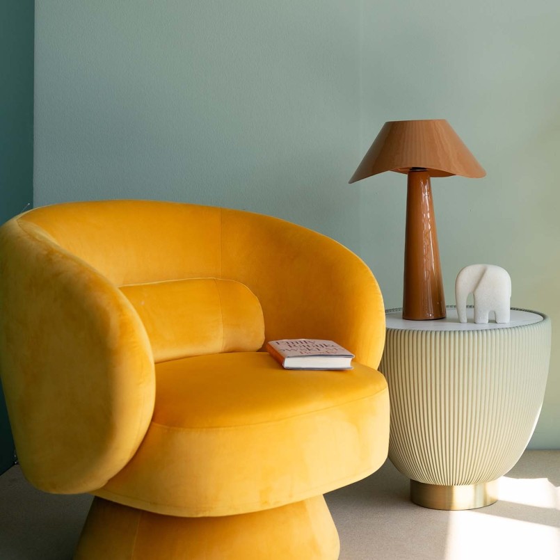 Retro orange steel lamp - Cloudy Round - Kare Design