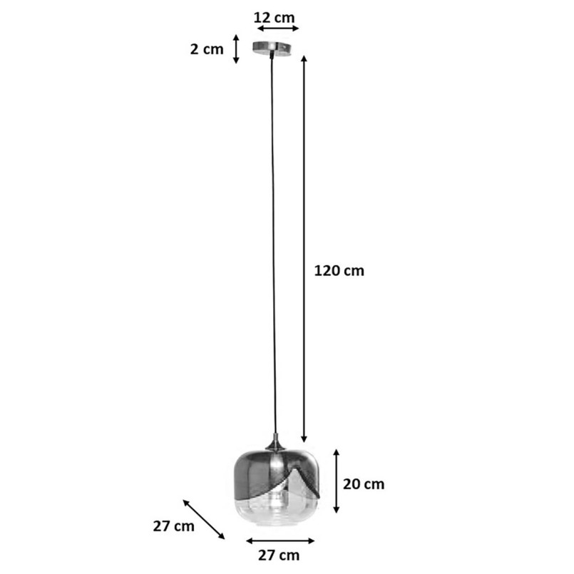 Suspension moderne noire en verre et acier - Goblet Ball - Kare Design