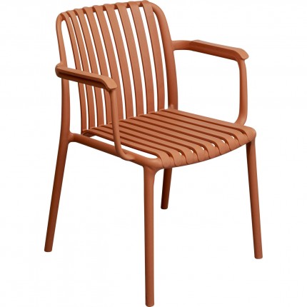 Outdoor Chair with armrests Porto Santo terracotta Kare Design
