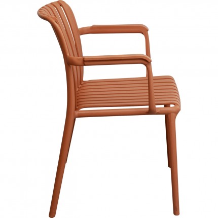Outdoor Chair with armrests Porto Santo terracotta Kare Design