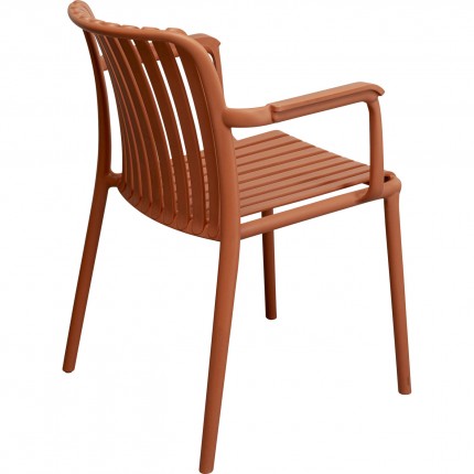 Outdoor Chair with armrests Porto Santo terracotta Kare Design