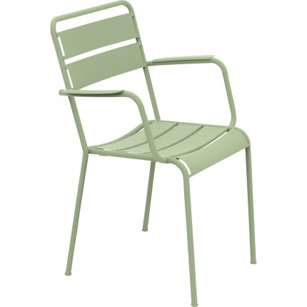 Chaise de jardin avec accoudoirs Twist verte Kare Design