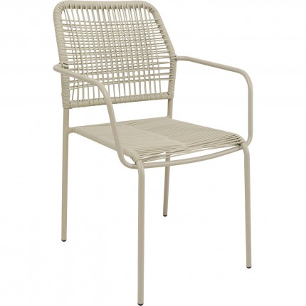 Chaise de jardin avec accoudoirs Madagascar beige Kare Design