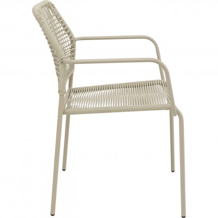 Chaise de jardin avec accoudoirs Madagascar beige Kare Design