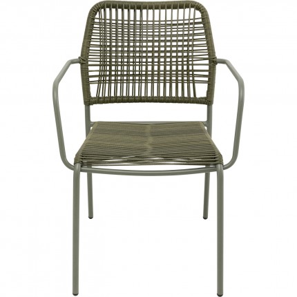 Chaise de jardin avec accoudoirs Madagascar verte Kare Design