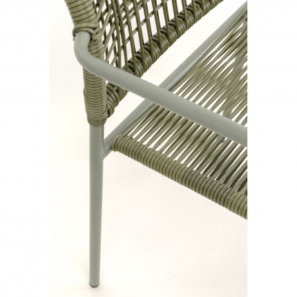 Chaise de jardin avec accoudoirs Madagascar verte Kare Design