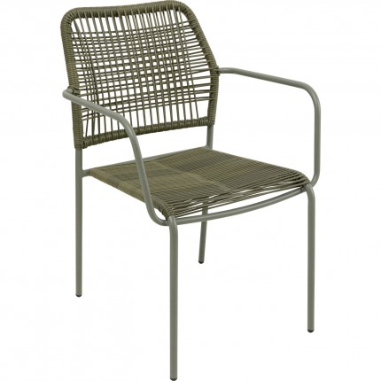 Chaise de jardin avec accoudoirs Madagascar verte Kare Design
